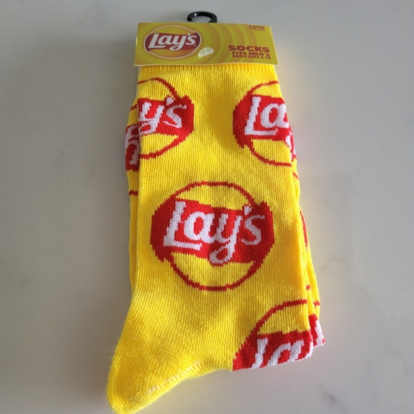 Lay's Potatoe Chips Fun Fashion Novelty Crew Socks Men's Crazy Wild Snack Fun - Picture 14 of 16